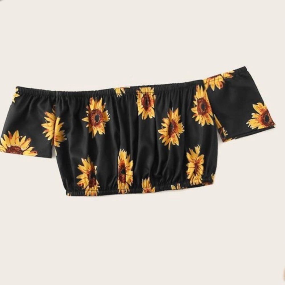 Off the shoulders sunflower top
